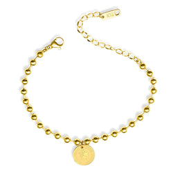 18K gold plated Stainless steel Coin Bracelet