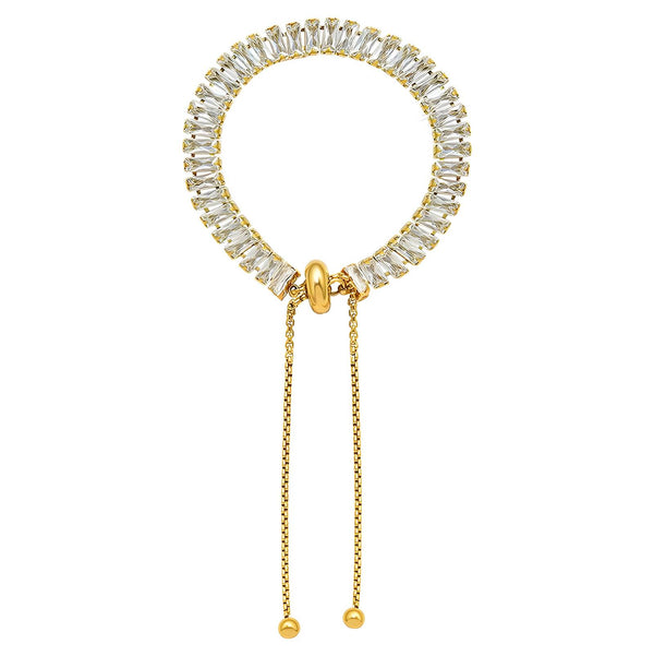 18K gold plated Stainless steel Extendable Tennis Bracelet