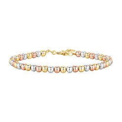 18K gold plated Stainless steel Tri Colour Ball Bracelet