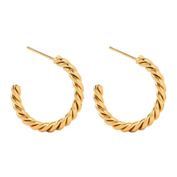 18K gold plated Stainless Love Twist Earrings