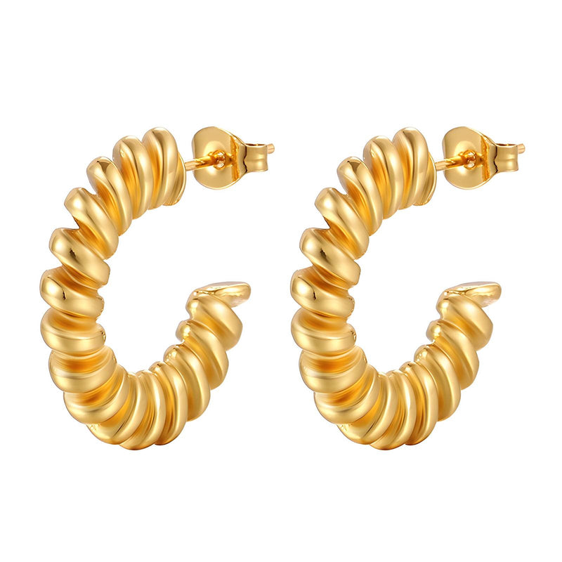 18K gold plated Stainless steel Spiral earrings