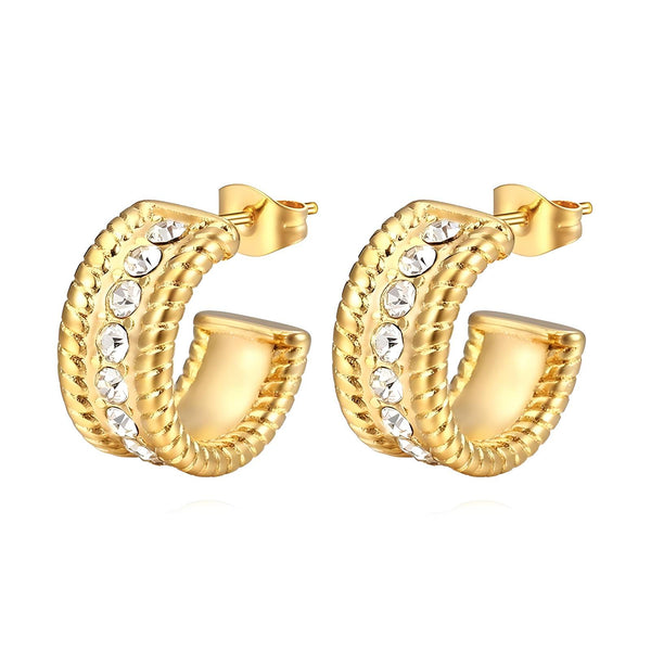 18K gold plated Stainless steel Chunky Hoop