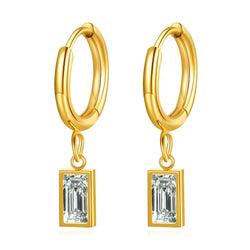 18K gold plated Stainless steel Zirconia Drop Earrings